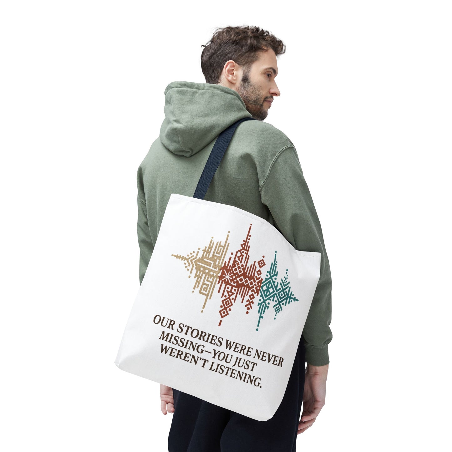 “Our Stories Were Never Missing” – Heritage Pattern Tote