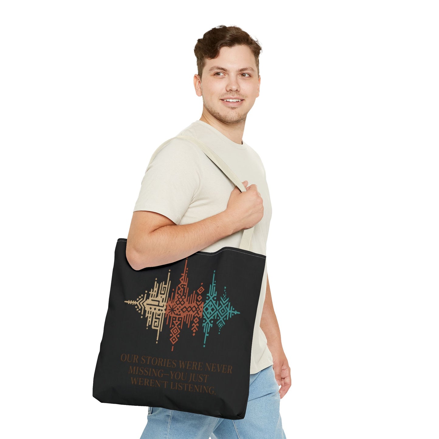 “Our Stories Were Never Missing” – Heritage Pattern Tote