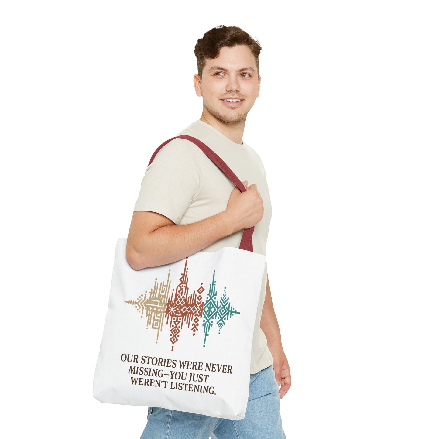 “Our Stories Were Never Missing” – Heritage Pattern Tote