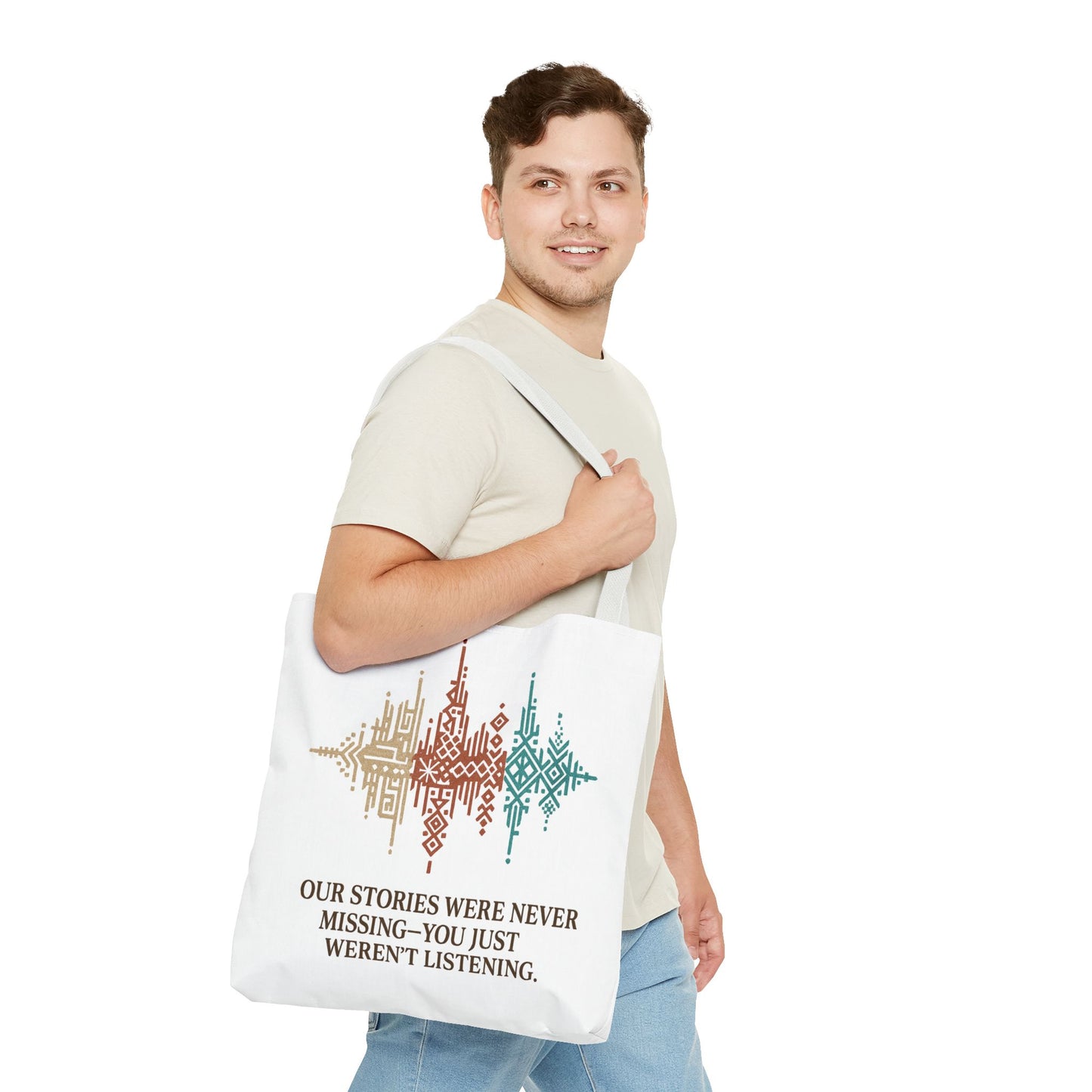 “Our Stories Were Never Missing” – Heritage Pattern Tote
