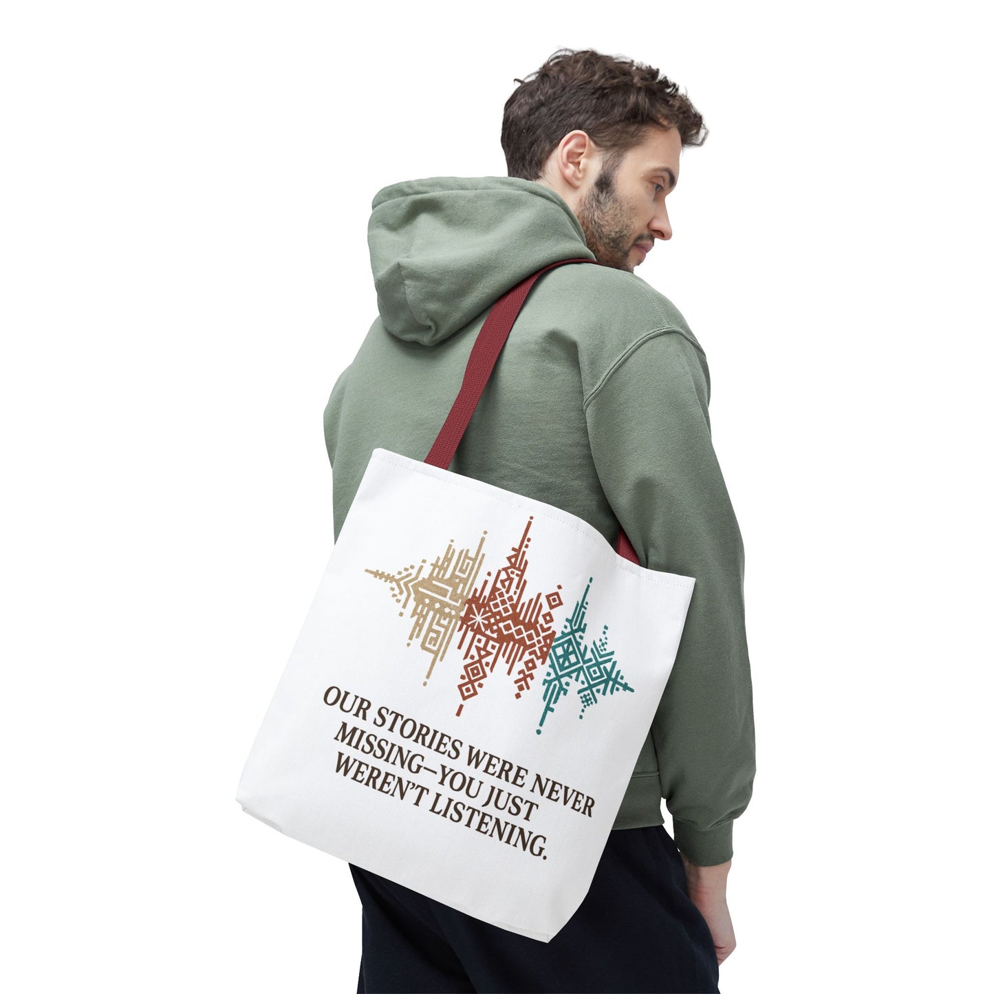 “Our Stories Were Never Missing” – Heritage Pattern Tote
