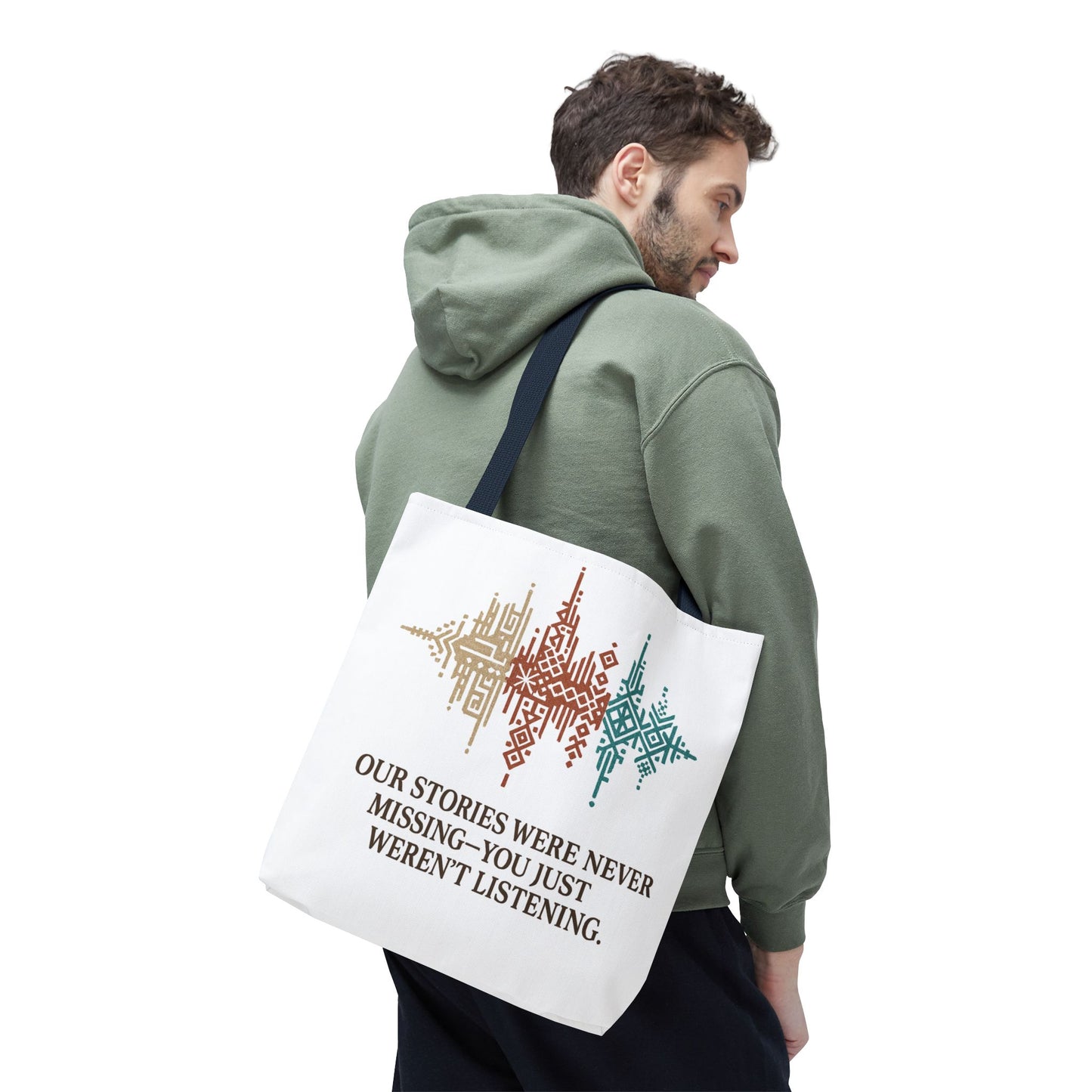 “Our Stories Were Never Missing” – Heritage Pattern Tote