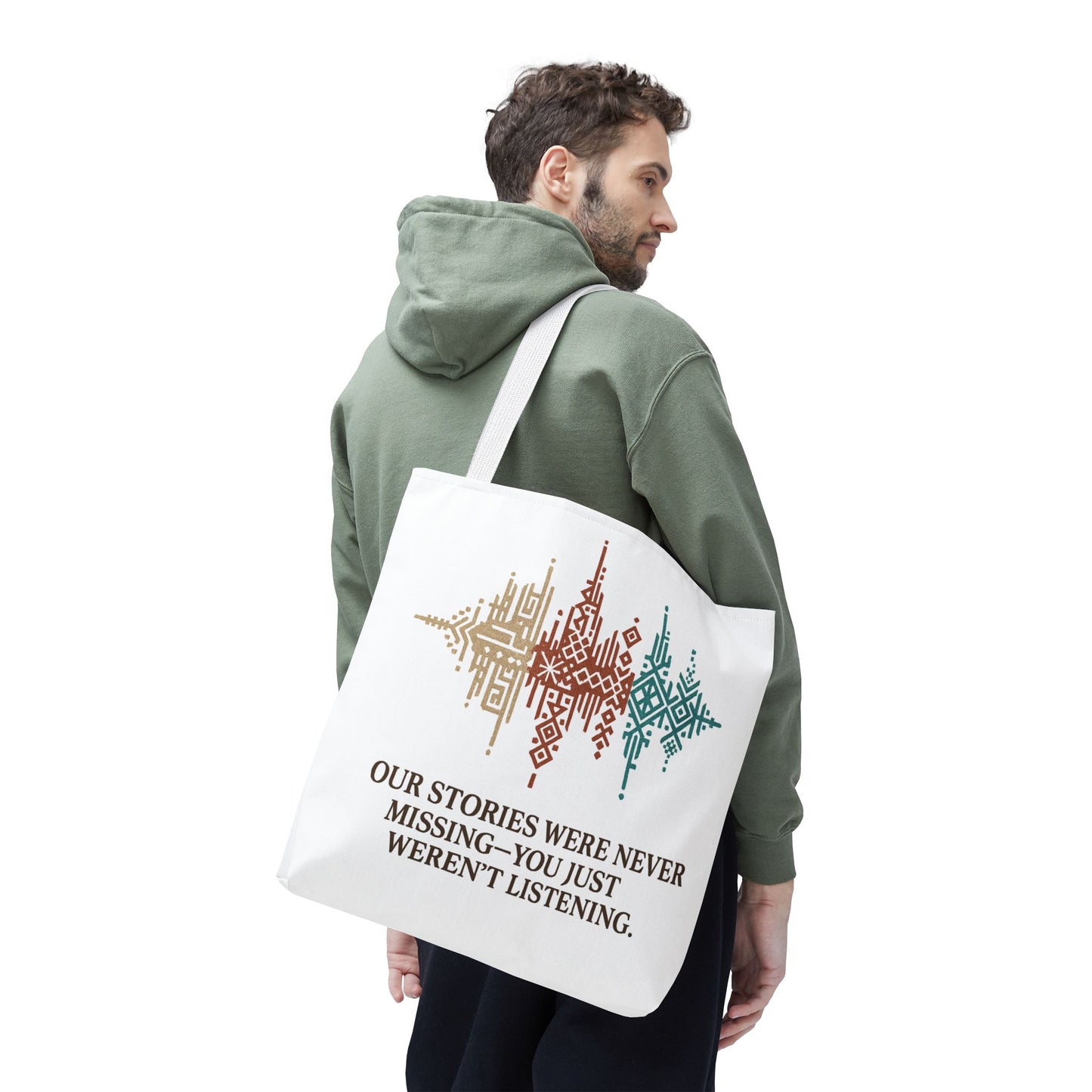 “Our Stories Were Never Missing” – Heritage Pattern Tote
