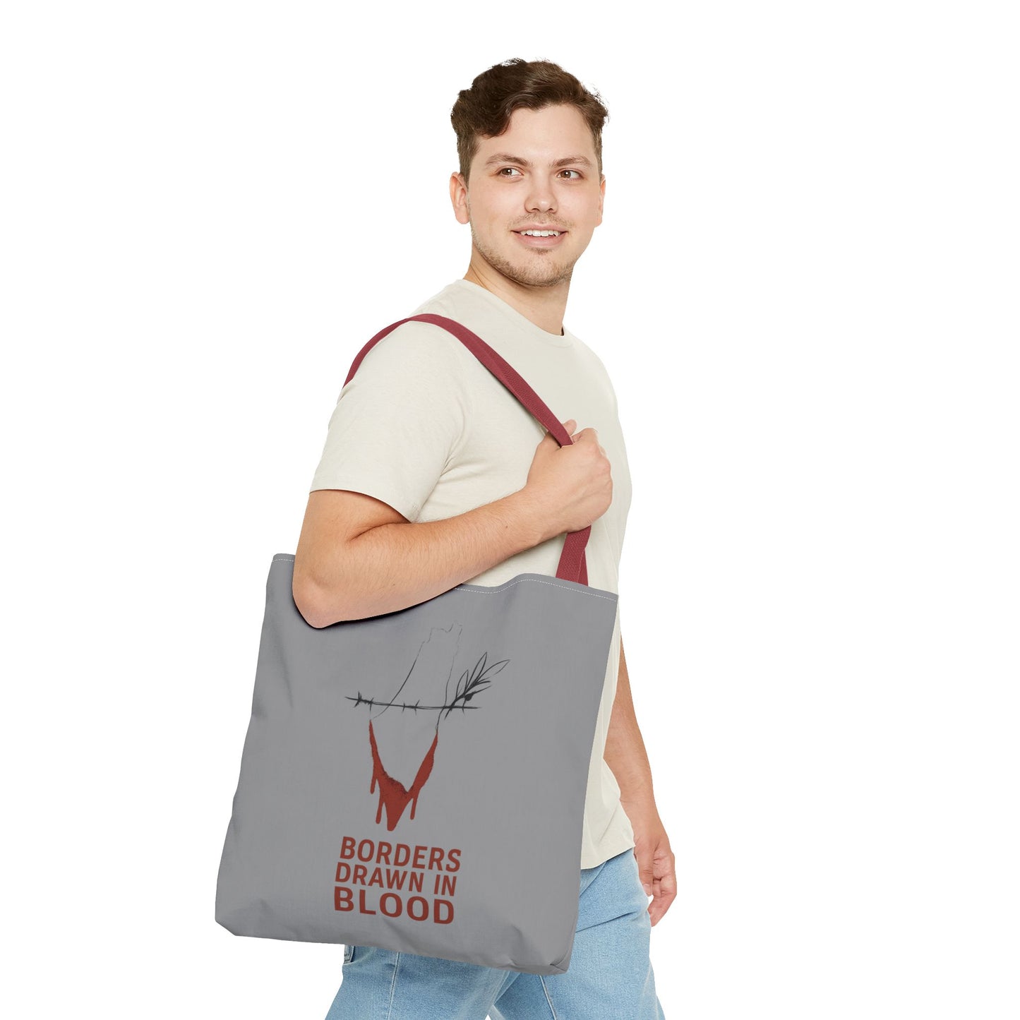 Borders Drawn in Blood – Gaza Resistance Tote Bag