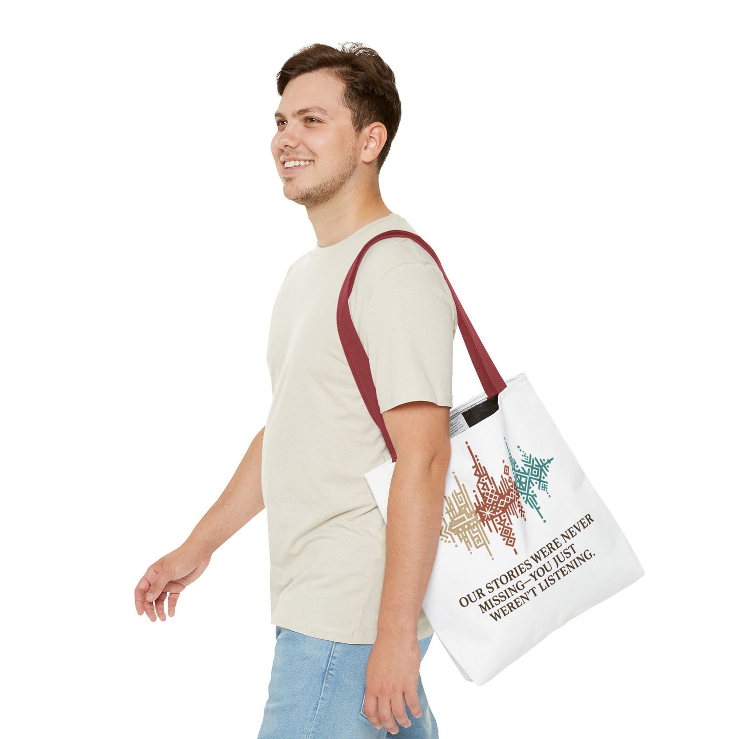 “Our Stories Were Never Missing” – Heritage Pattern Tote