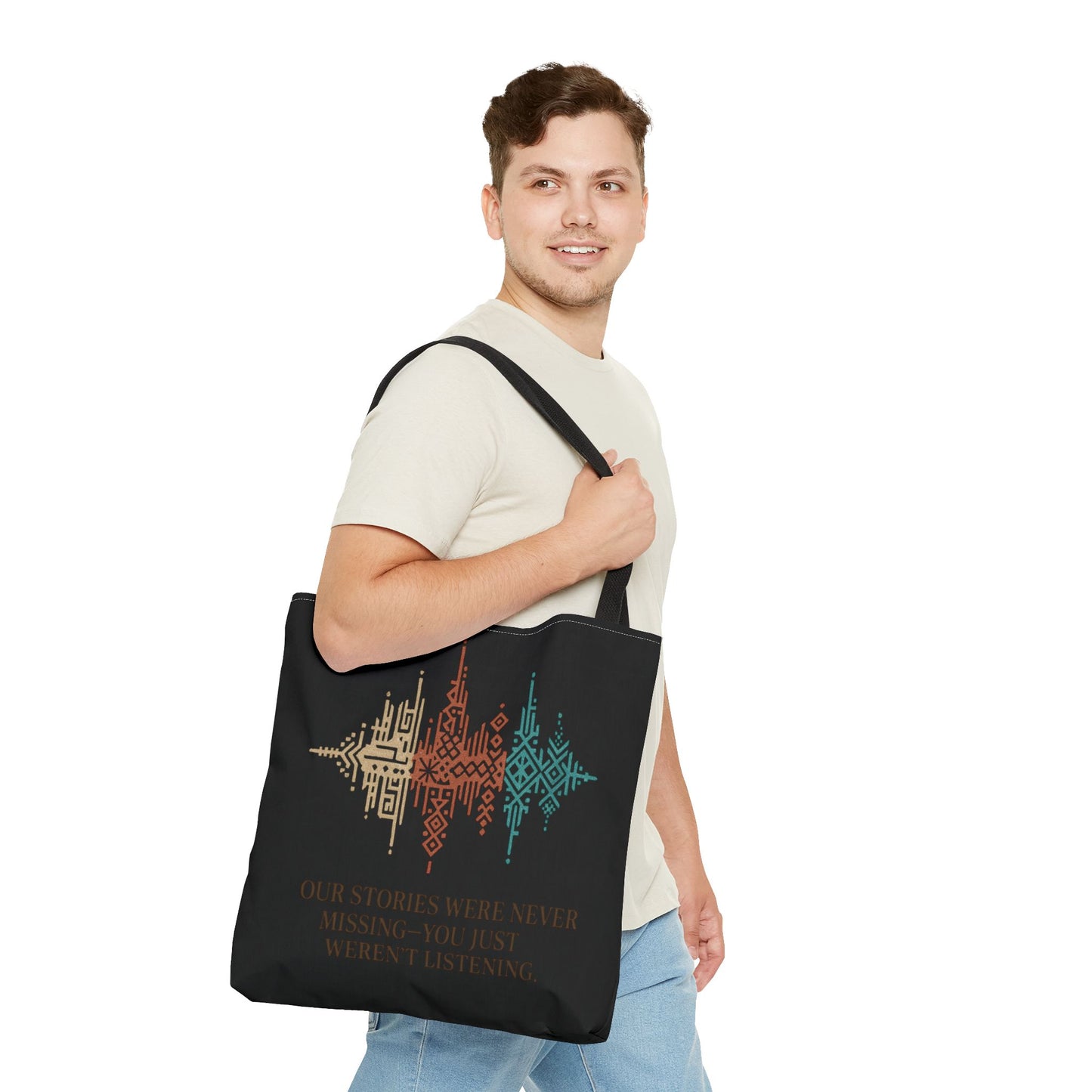 “Our Stories Were Never Missing” – Heritage Pattern Tote