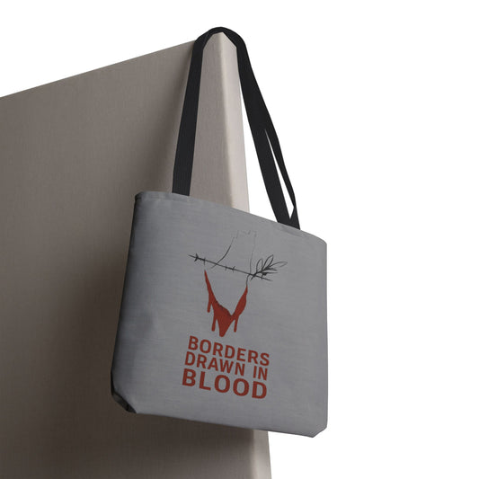 Borders Drawn in Blood – Gaza Resistance Tote Bag
