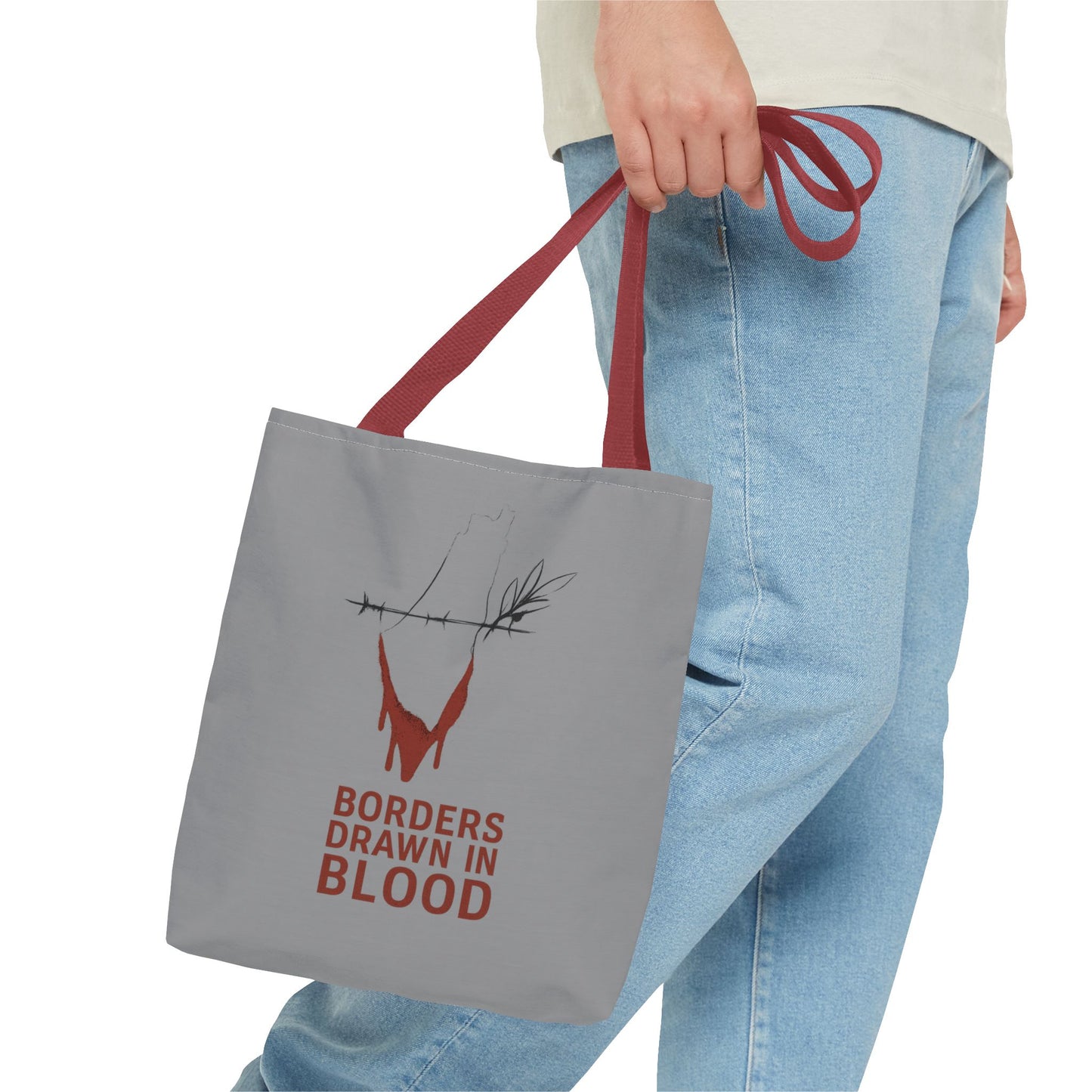 Borders Drawn in Blood – Gaza Resistance Tote Bag