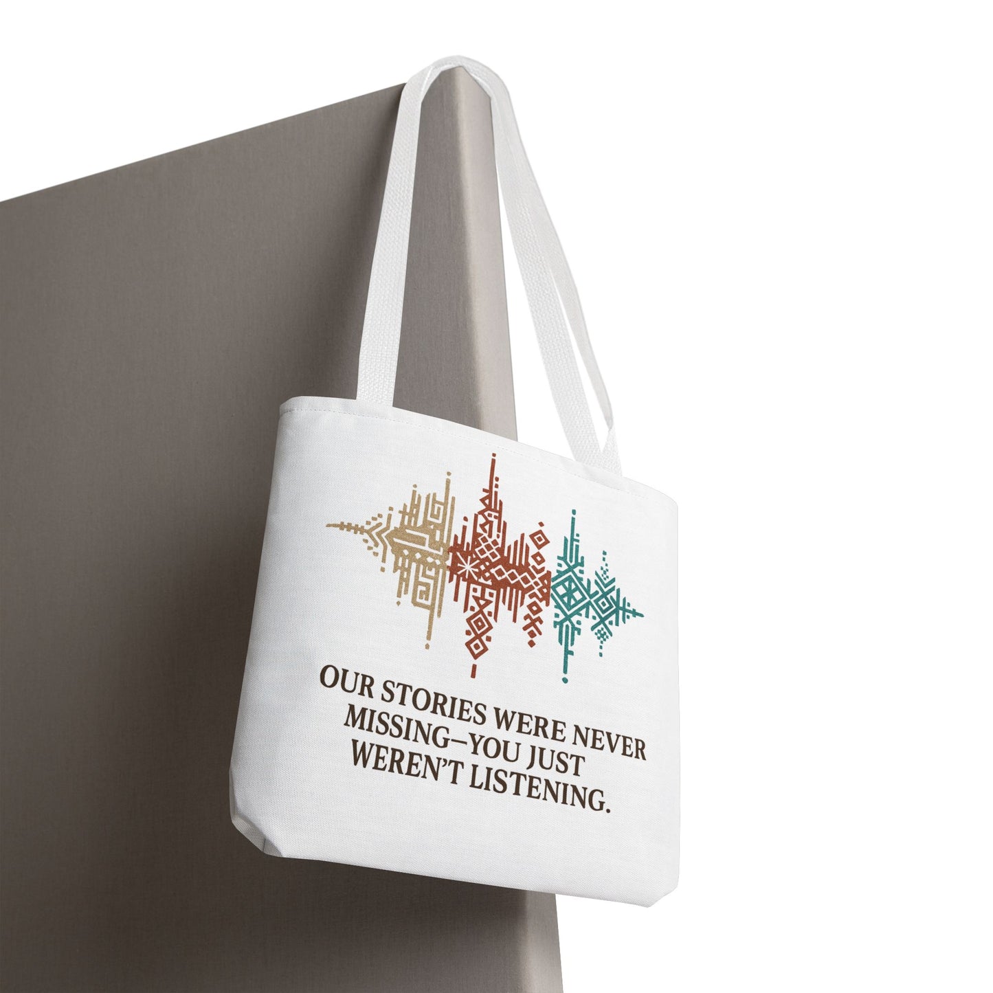 “Our Stories Were Never Missing” – Heritage Pattern Tote