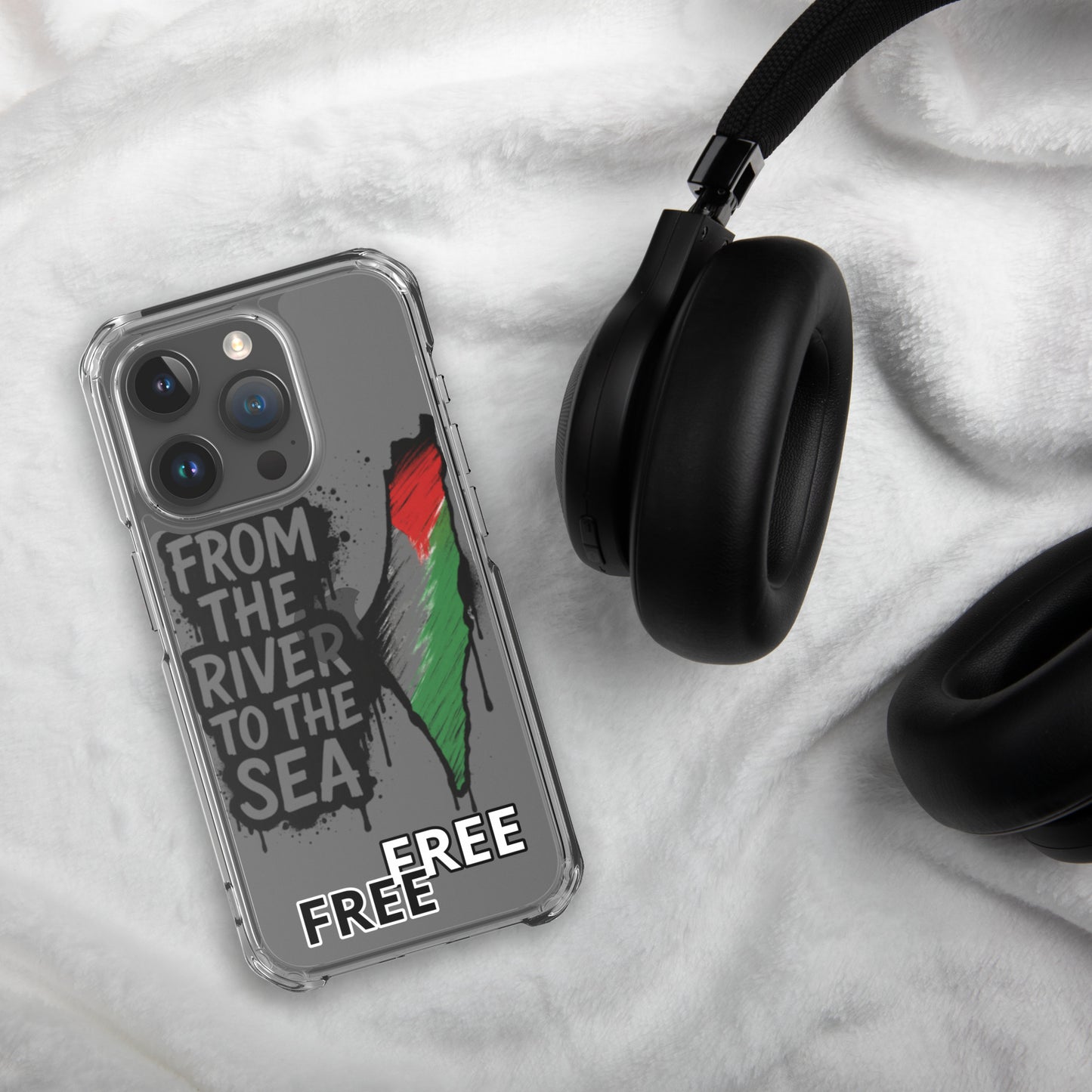 rom the River to the Sea | Transparent iPhone® Case | Palestine Protest Case | Activist Phone Cover